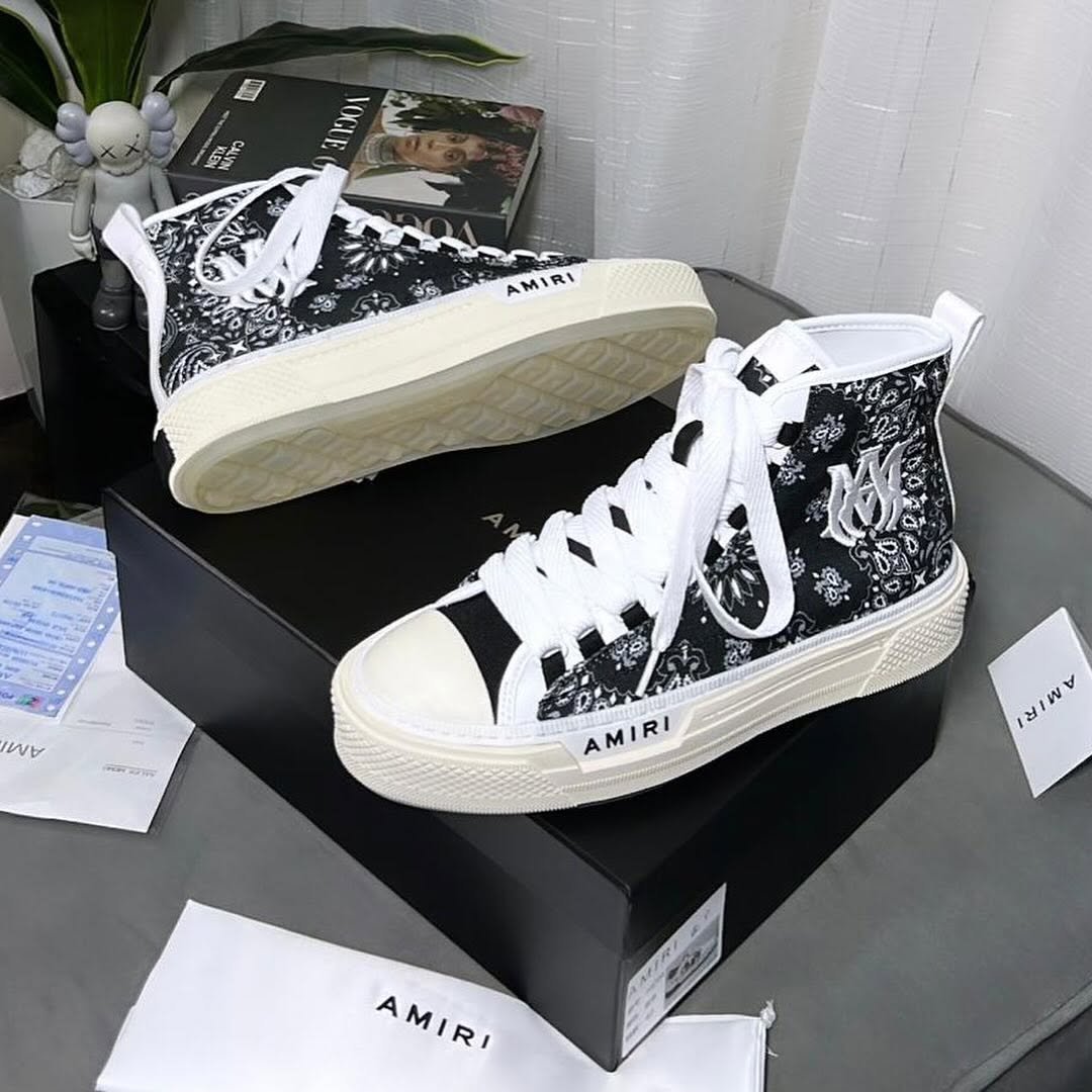 Amiri Bandana Court High-Top Sneakers – Top UA Batch - Image 2