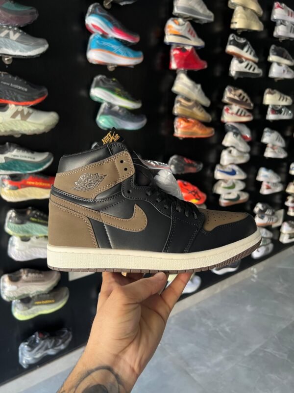 Nike Air Jordan 1 Black & Brown Full Leather Men's Shoes - Image 2