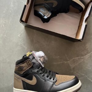 Nike Air Jordan 1 Black & Brown Full Leather Men's Shoes