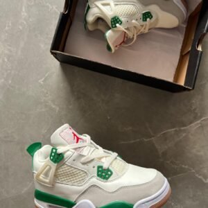 Jordan Retro 4 Shoes for Girls - Pine Green